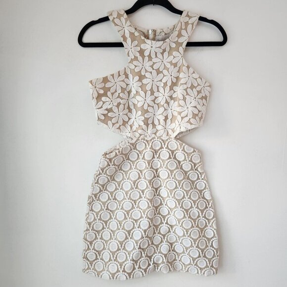 Shakuhachi Dresses & Skirts - Shakuhachi Floral Lace Embroidered Mini Dress Cut-Outs Wedding Women's XS